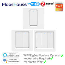 WiFi ZigBee Smart Push Button Switch No Neutral Required Smart Life Tuya APP Alexa Google Home Voice Control 2/3 Way EU UK 2024 - buy cheap