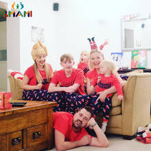 Семейные одинаковые рождественские пижамы для мамы и папы, комплекты в клетку, Рождественская одежда для сна, одежда для сна, клетчатые штаны, топ с надписью, милый Семейный комплект 2024 - купить недорого