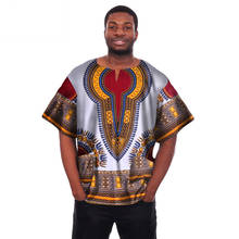 Mens African Shirt African Wax Print Dashiki T-Shirt Plus Size Tops Casual Traditional African Clothing WYN04 2024 - buy cheap