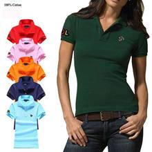 Высококачественные женские футболки-поло, повседневные рубашки из 100% хлопка с коротким рукавом, модные облегающие Женские топы, 2020 2024 - купить недорого