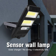 COB-luz de pared alimentada por energía Solar para exteriores, Sensor de movimiento, lámpara de seguridad para el hogar y el jardín, decoración, luz nocturna impermeable 2024 - compra barato