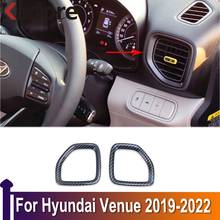For Hyundai Venue 2019 2020-2022 Carbon Fiber Car Dashboard Panel Air Condition Air Vent Outlet Cover Trim Interior Accessories 2024 - buy cheap