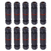 10Pcs IP68 Waterproof Terminal Block 3 PIN Electrical Wire Cable Connector Outdoor Plug Socket Straight Quick Connection 2024 - buy cheap