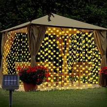 Guirnalda de luces LED alimentadas por energía Solar para exteriores, lámpara impermeable de 8 modos para decoración de boda, fiesta, jardín y Patio, 3x2m, 3x3m 2024 - compra barato