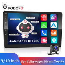 Podofo 2 Din Android автомобильный Радио автомобильный мультимедийный плеер 2din Авторадио двойной DIN для Volkswagen Nissan toyota Kia Универсальный стерео 2024 - купить недорого