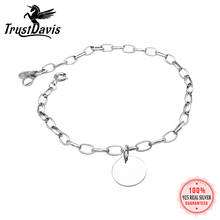 TrustDavis Real 925 Sterling Silver Fashion Minimalist Chain Wafer Bracelet For Women Wedding Party Fine S925 Jewelry DS850 2024 - buy cheap