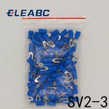 SV2-3 Blue Cold pressed terminals Cable Wire Connector 100PCS/Pack Insulated Terminals Connector for 22AWG-16AWG cable 2.5-3 SV 2024 - buy cheap