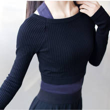 Autumn Winter Ballet Leotards for Women Long Sleeve Knitted Sweater Tops Sexy Stage Permance Slim Gymnastic Leotard Girls 2024 - buy cheap