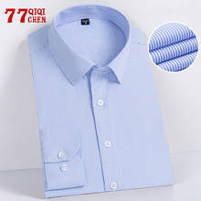 Tactics Business Shirts Men Casual Long Sleeve Slim Fit High Quality Solid Shirt Plus Size 4XLCufflinks Shirt Camisa Masculina 2024 - buy cheap