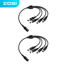 ZOSI 2pcs BNC Connector Video Surveillance Video Recorder CCTV DVR 1-to-4 Power Cable Connection with Adapter Security Cameras 2024 - buy cheap