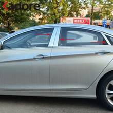 Для Hyundai Sonata 2011-2013 2014 Нержавеющая сталь автомобильное окно Центральная отделка столбик декоративное формование автомобильные внешние аксессуары 2024 - купить недорого