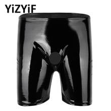 Mens Lingerie Sexy men Swimwear Soft Faux Leather Cut Out Low Rise Boxer Briefs Underwear Swimming Shorts Male Trunks Clubwear 2024 - buy cheap