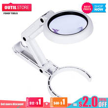 Handheld Foldable Magnifying Glass Chargeable Desktop LED light desk Magnifier lamp Jewelry Loupe USB Reading Repair Tool Lupa 2024 - buy cheap