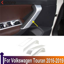 Для Volkswagen Touran 2016 2017 2018 2019 ABS Матовая Внутренняя боковая дверная ручка подлокотник декоративные пороги полоса отделка Аксессуары 2024 - купить недорого