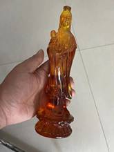 24cm*/China Rare Old Amber Carving Efficacy Kwan-Yin Send You Child Noble Statue 2024 - buy cheap