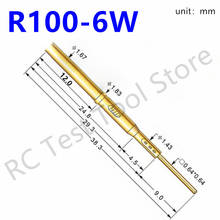 Sonda de prueba de resorte de tubo de latón cónico, herramienta de prueba de R100-6W para longitud eléctrica de 100mm, diámetro de aguja de 38,87mm, 1,67 unids/paquete 2024 - compra barato