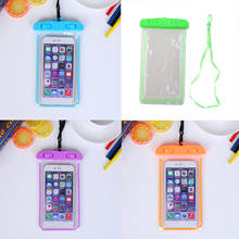 19x10.5cm Universal Luminous Waterproof Pouch Underwater Transparent Cellphone Dry Bag Portable Phone Case With Neck Strap 2024 - buy cheap