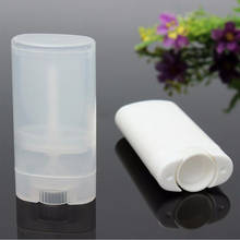 100 Pcs/lot NEW 15ml lipstick make up lip balm Plastic Empty DIY Oval Lip Balm Tube Deodorant Containers Clear White Lip Tube 2024 - buy cheap