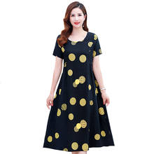 2022 Summer Vintage Dress Women Loose O-Neck Short Sleeve Dress Elegant Casual Printing Summer Clothes for Women High Quality 2024 - buy cheap
