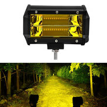 Amarelo luz de trabalho 72w 5 polegada barra luz nevoeiro lâmpada condução offroad ip67 à prova dip67 água para jeep atv carro suv caminhão da motocicleta turno sinal 2024 - compre barato