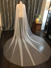 Soft Veil Plain Wedding Cape Veil Bridal Shoulder Veil White/Ivory Tulle Long Cape Cloak Shawl White/Ivory /Off-white /Champagne 2024 - buy cheap