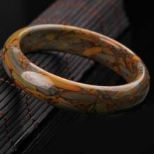Pulsera de Jade de hoja de bambú Natural tallada a mano para hombre y mujer, brazalete de piedra Nvwa, regalo Popular 2024 - compra barato