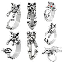 Мужское и женское ретро кольцо в стиле бохо, кольцо в виде кота, латунный сустав 2024 - купить недорого