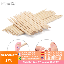 50/100 Wooden Cuticle Pusher Remover Nail Art Design Orange Wood Sticks Rhinestones Dotting Removal Manicure Pedicure Care Tools 2024 - buy cheap
