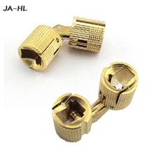 4PCS 8/10/12mm Copper Barrel Hinges Cylindrical Hidden Cabinet Concealed Invisible Brass Hinges Mount For Furniture Hardware 2024 - buy cheap