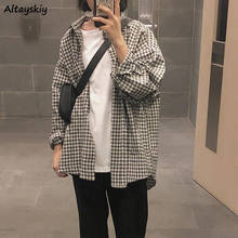 Shirts Women Plaid College Loose Leisure Full Sleeve Spring Popular Korean Style Trendy Basic All-match Ins New Рубашка Женская 2024 - buy cheap