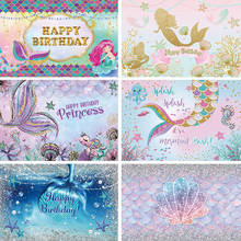Under the Sea Mermaid Birthday Party Backdrop Girl Princess Mermaid Scales Baby Shower Photographic Booth Background Decoration 2024 - buy cheap