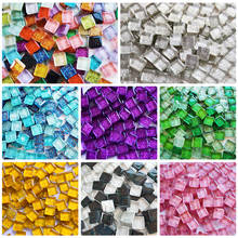 200g Glitter Glass Mosaic Tiles Square Tiles Handmade Pazzle for Kids Craft Art Material Colored  for Mosaic Making DIY Hobbies 2024 - buy cheap