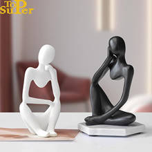 Thinker Statue Abstract Figure Sculpture Small Ornaments Resin Statue Home Crafts Home Decoration Modern Figurines For Interior 2024 - buy cheap