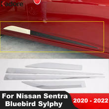 Tira decorativa de fibra de carbono moldura de carrocería lateral de puerta, accesorios de estilo de coche, para Nissan Sentra Bluebird Sylphy 2020 2021, 4 Uds. 2024 - compra barato