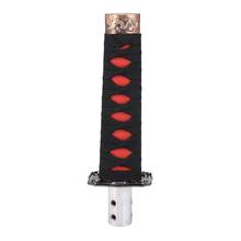 Espada samurai universal shifter knob shifter katana metal preto + vermelho 15cm 2024 - compre barato