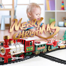 Tren Eléctrico de juguete para niños, Mini Marco de pista de tren con luz de sonido, decoración de árbol de Navidad, juguete de Año Nuevo, regalo de Navidad 2024 - compra barato