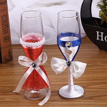 1 Pair Wedding Wine Glass Champagne Glass Red Wine Cup Blue Dress Champagne Goblet Wedding Supplies High Grade Wine Glasses 2024 - buy cheap