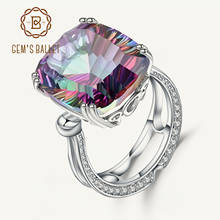 Женское прямоугольное кольцо из серебра 925 пробы, с радужным кварцем 2024 - купить недорого