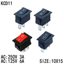 10PCS KCD11 Push Button Switch 10x15mm 3A 250V Boat Car Rocker Switch SPST 2Pin Snap-in On/Off Switch 2024 - купить недорого