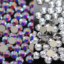 AAAAA Quality Crystal AB white NON Hot Fix Flatback Rhinestones All sizes Super shiny Glass Strass Nail art Clothing decoration 2024 - buy cheap