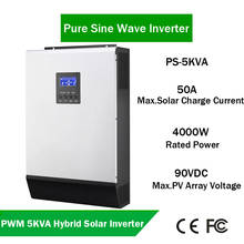 Solar Inverter Pure Sine Wave 5KVA 220VAC Output Built-in PWM 48V50A Solar Charge Controller with 60A AC Charger 2024 - buy cheap