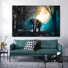 Modern African Elephant Picture Wall Art Canvas Painting Funny Animal Poster HD Print For Living Room Bedroom Decoration Cuadros 2024 - buy cheap