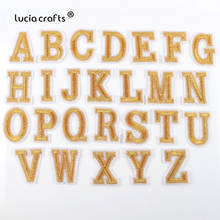 Lucia Crafts 10/26 Pcs  Gold Wire  Numeral Letter Cloth Stickers Iron On  Patch  Sewing  Accessories  L0719 2024 - buy cheap