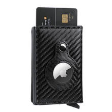 New Carbon Fiber For Apple Airtag Wallet Men Business ID Credit Card Holder Rfid Slim Anti Protect Airtag Slide Wallet Dropship 2024 - buy cheap