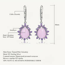 GEM'S BALLET-pendientes de GEMA de Calcedonia Rosa Natural para mujer, de Plata de Ley 925, Pendientes Vintage con forma de gota, joyería fina de boda 2024 - compra barato