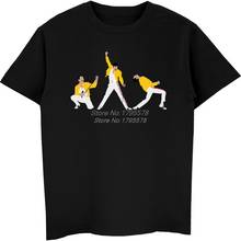 Camiseta de Freddie Mercury para hombre, camisa de manga corta de algodón con cuello redondo, de talla grande, Hip-Hop, de verano 2024 - compra barato