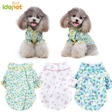 Милая Одежда для собак, пижама с цветочным принтом, рубашка для больших и маленьких собак, костюм для чихуахуа, летняя Пижама с котом 35 2024 - купить недорого