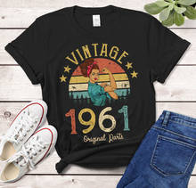 Женская футболка, Винтажная футболка в стиле карантин, 1961, для 60-летнего возраста, идея подарка на день рождения, мама, жена, 1961, Забавный Ретро-топ 2024 - купить недорого