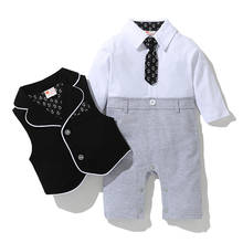 New Baby Clothes Spring and Autumn Clothes Newborn One-piece Vest Two-piece Gentleman Crawling Clothes Boy Warm Autumn Clothes 2024 - buy cheap