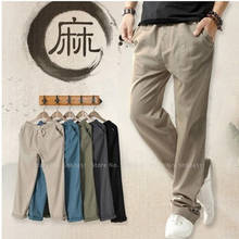 Calças femininas estilo chinês canga, calças largas soltas de linho de algodão tai chi uniformes 2024 - compre barato
